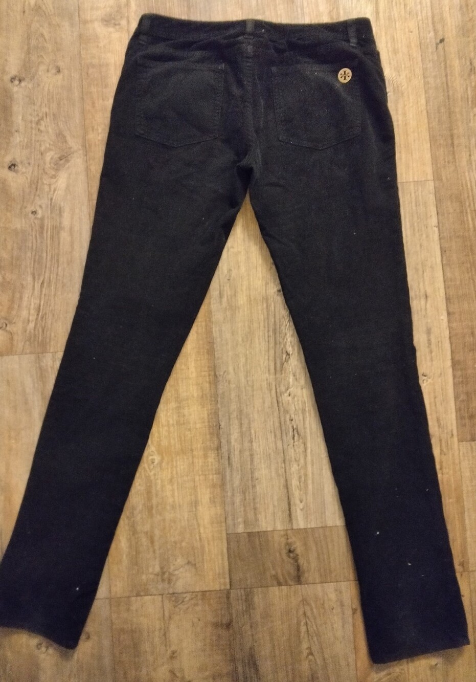 Tory Burch super skinny jeans in black corduroy.